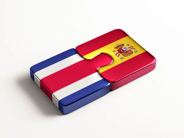 Espagne Costa Rica Pays Puzzle Concept — Photo