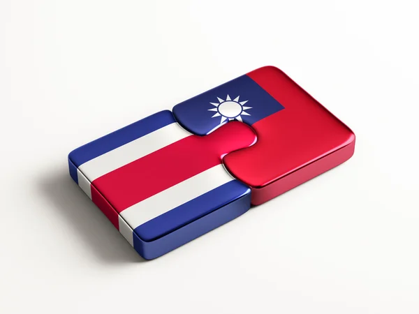 Tajwan Costa Rica krajów logiczne pojęcia — Zdjęcie stockowe