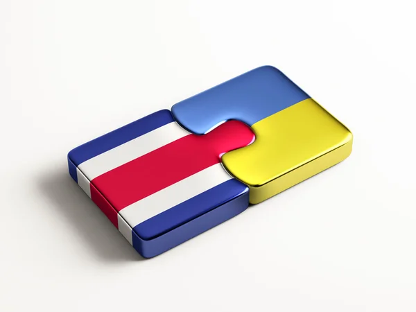 Ukraine Costa Rica Pays Puzzle Concept — Photo