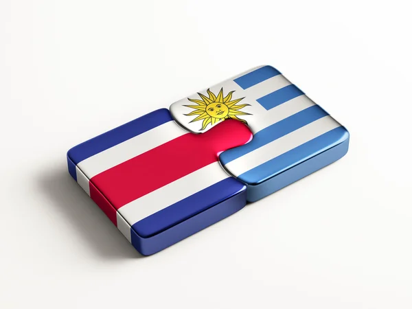 Uruguay Costa Rica Countries Puzzle Concept — Stock Photo, Image