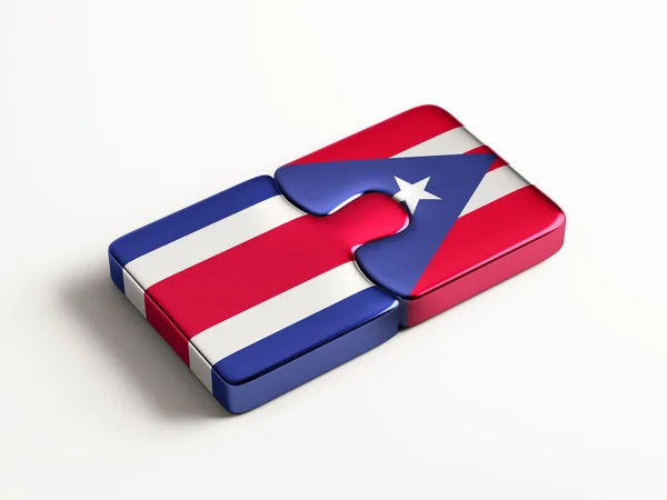 Porto Rico Costa Rica Countries Puzzle Concept — Fotografia de Stock