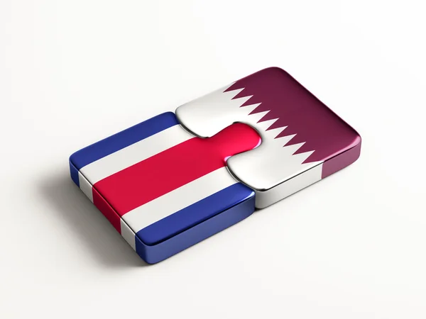 Conceito de quebra-cabeça do Qatar Costa Rica países — Fotografia de Stock