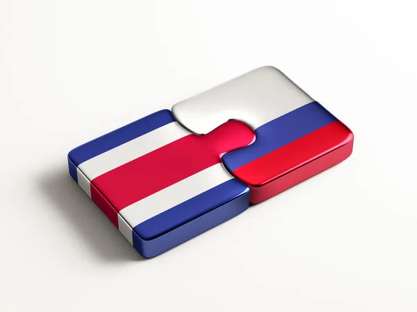 Russia Costa Rica Countries Puzzle Concept — Stock Photo, Image