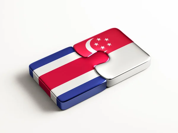 Singapore Costa Rica Countries Puzzle Concept — Stock Photo, Image