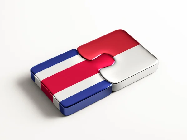 Indonesia Costa Rica Countries Puzzle Concept — Stock Photo, Image