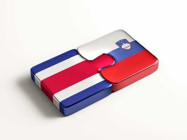Slovinsko Kostarika země Puzzle koncept — Stock fotografie