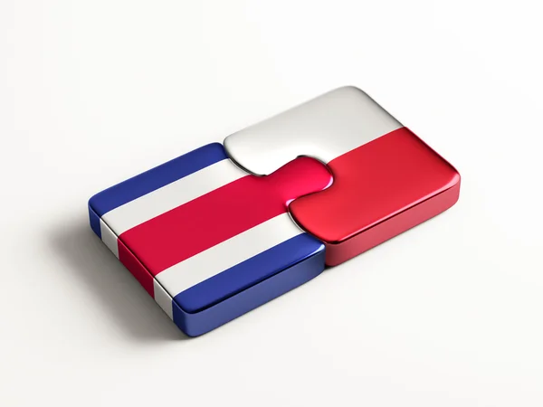 Poland Costa Rica Countries Puzzle Concept — Stock Photo, Image
