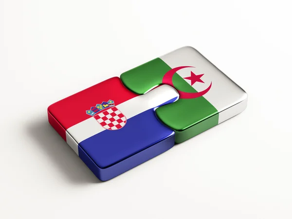 Algeria Croatia Countries Puzzle Concept — Stock Photo, Image