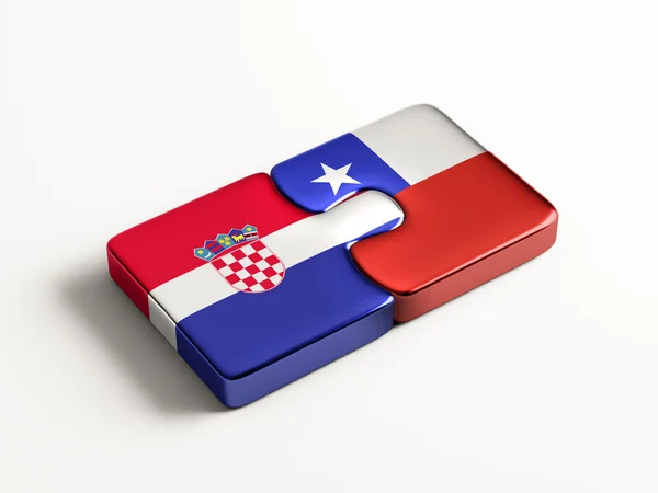 Chile Croacia Países Puzzle Concepto —  Fotos de Stock