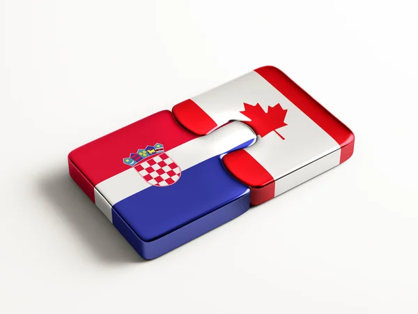 Kanada Kroatien länder pussel koncept — Stockfoto