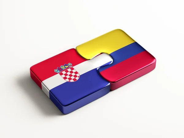 Colombia Croazia Paesi Puzzle Concept — Foto Stock