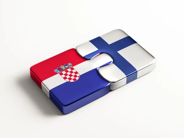 Finlandia Croazia Paesi Puzzle Concept — Foto Stock