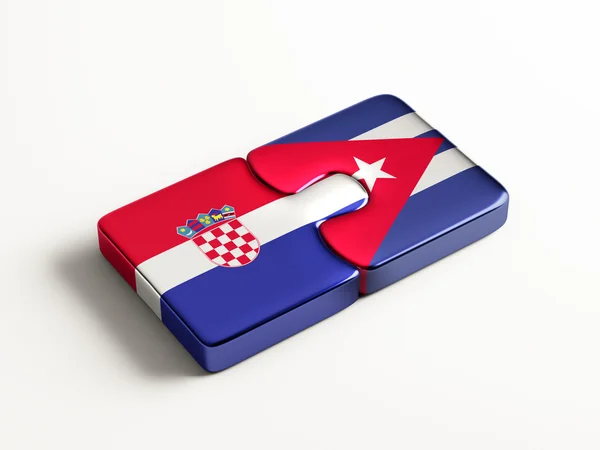 Cuba Croazia Paesi Puzzle Concept — Foto Stock