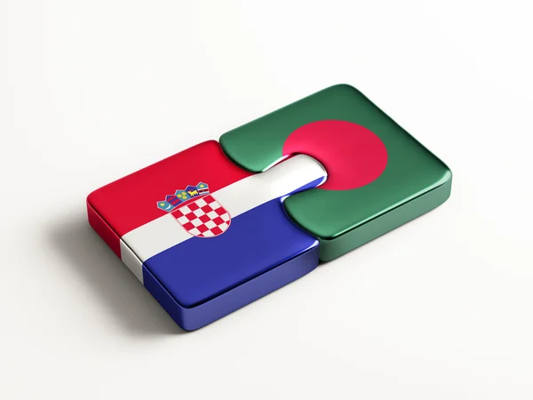 Bangladesh Kroatië landen puzzel Concept — Stockfoto