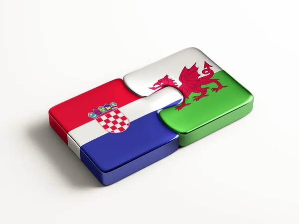 Wales Croatia Puzzle Concept — Stock Photo, Image