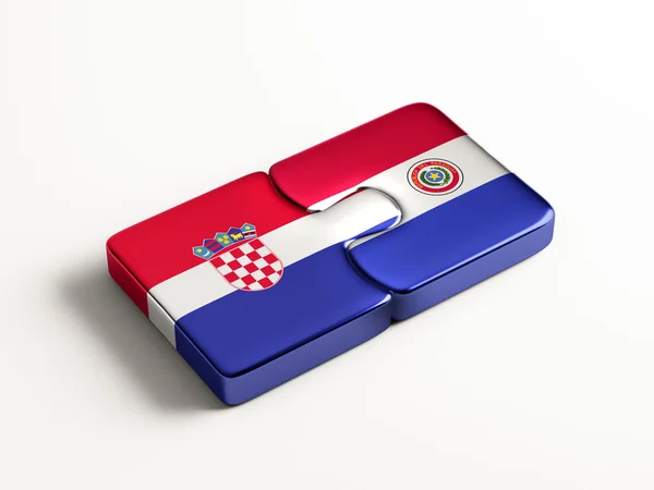 Paraguay Croatia Puzzle Concept — Stock Photo, Image