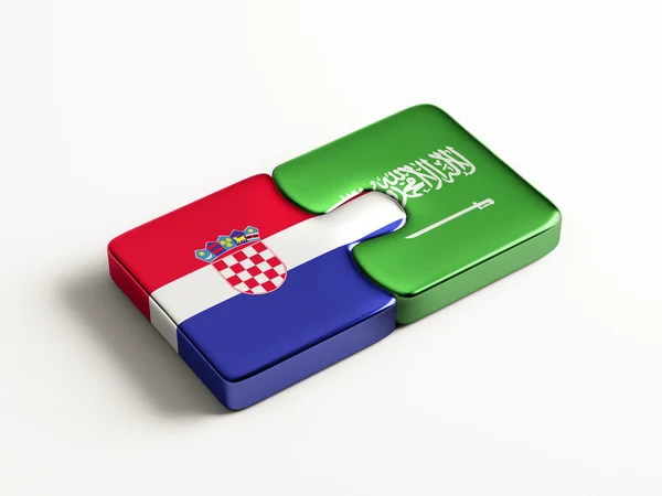 Arabia Saudita Croazia Puzzle Concept — Foto Stock