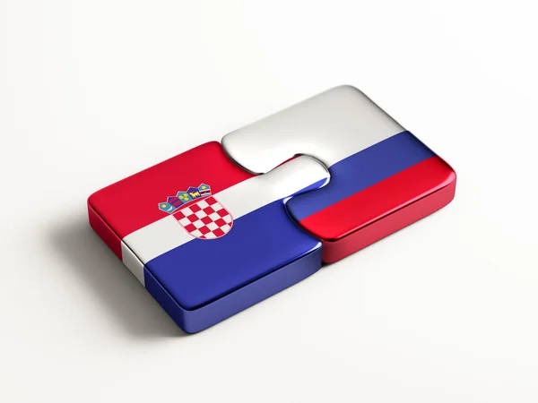 Rusia Croacia Puzzle Concepto —  Fotos de Stock