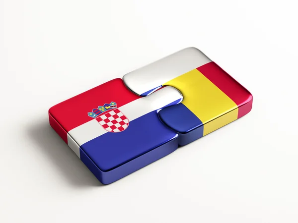 Romania Croazia Puzzle Concept — Foto Stock