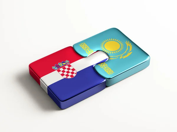 Kazajstán Croacia Puzzle Concepto —  Fotos de Stock