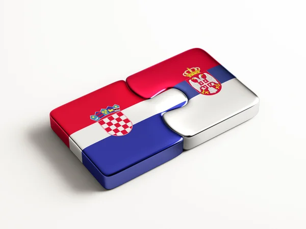 Serbia Croacia Puzzle Concepto —  Fotos de Stock