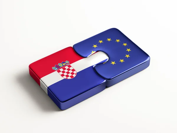 Europese Unie Kroatië puzzel Concept — Stockfoto