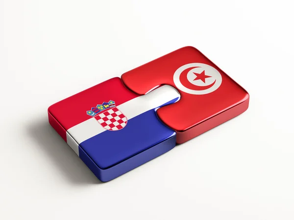 Tunisia Croazia Puzzle Concept — Foto Stock