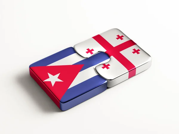 Concepto de Georgia Puzzle de Cuba — Foto de Stock