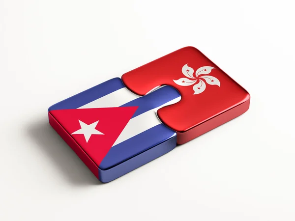 Cuba Hong Kong  Puzzle Concept — Stock Photo, Image