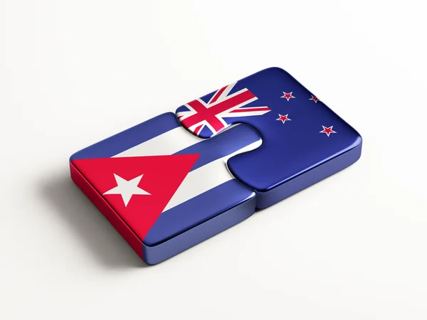 Cuba Nouvelle-Zélande Puzzle Concept — Photo