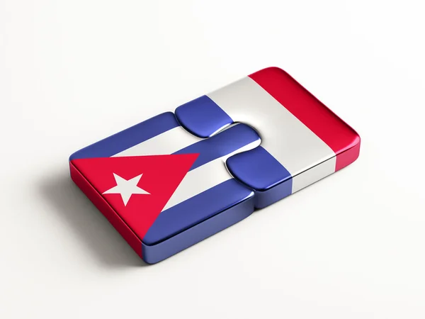 Cuba Francia Puzzle Concepto — Foto de Stock