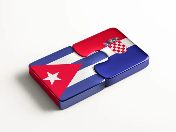 Cuba Croatia Puzzle Concept — Stock Photo, Image