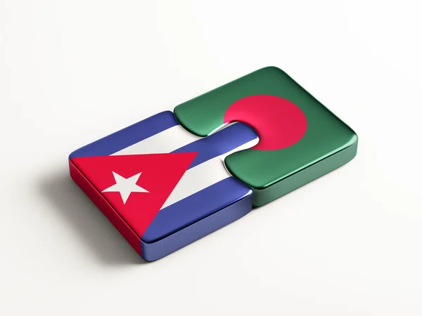 Bangladesh Cuba Puzzle Concepto —  Fotos de Stock