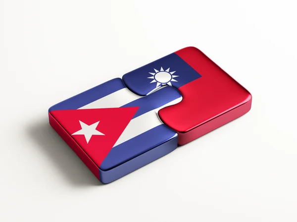 Taiwan Cuba  Puzzle Concept — Stock Photo, Image