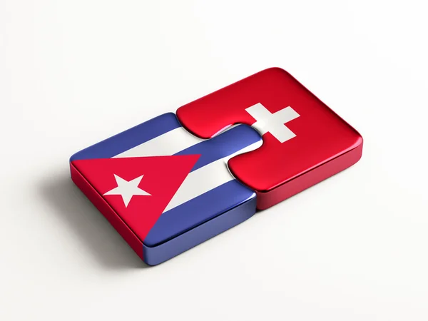 Switzerland Cuba  Puzzle Concept — Stock Photo, Image