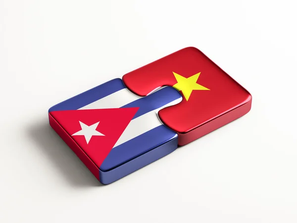 Vietnam Cuba  Puzzle Concept — Stock Photo, Image