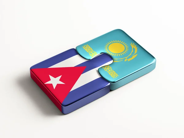 Kazachstan Kuba logiczne pojęcia — Zdjęcie stockowe