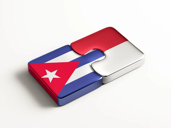 Concetto di Puzzle di Indonesia Cuba — Foto Stock
