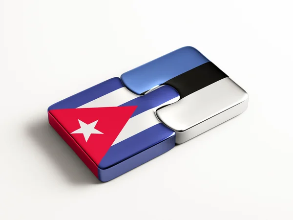 Estonia Cuba Puzzle Concepto —  Fotos de Stock