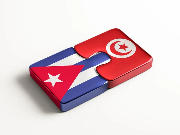 Concetto di Puzzle di Cuba Tunisia — Foto Stock