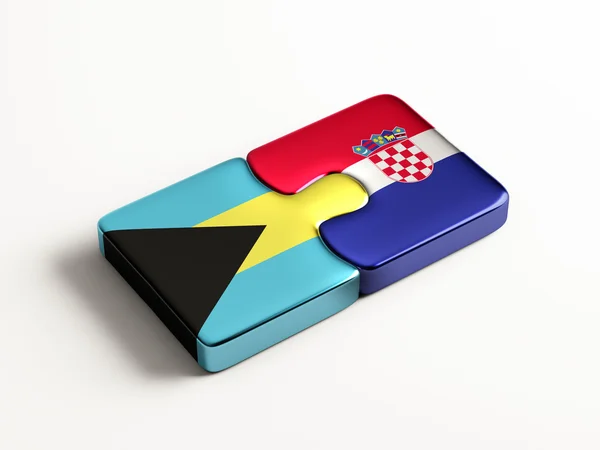 Koncepcja Chorwacja Bahamy Puzzle — Zdjęcie stockowe