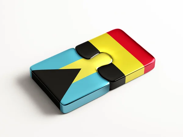 Belgium Bahamas Puzzle Concept — Stock Photo, Image