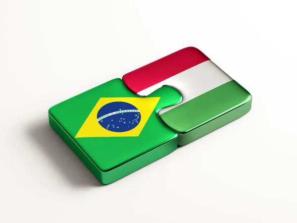 Brasil Hungría Puzzle Concepto — Foto de Stock