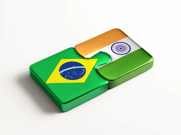 Brasil India Puzzle Concepto — Foto de Stock