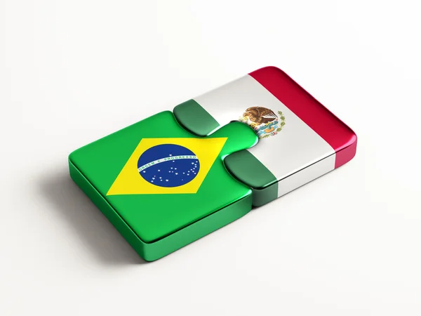 Brasilien Mexiko pussel koncept — Stockfoto
