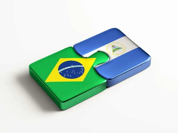 Brasil Nicaragua Puzzle Concepto — Foto de Stock