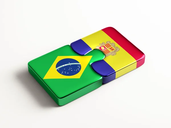 Brasil Andorra Puzzle Concepto — Foto de Stock