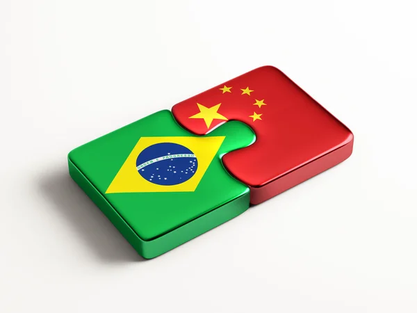 ブラジル中国パズル コンセプト — ストック写真