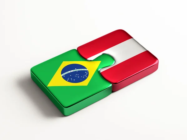 Brazilië Oostenrijk puzzel Concept — Stockfoto