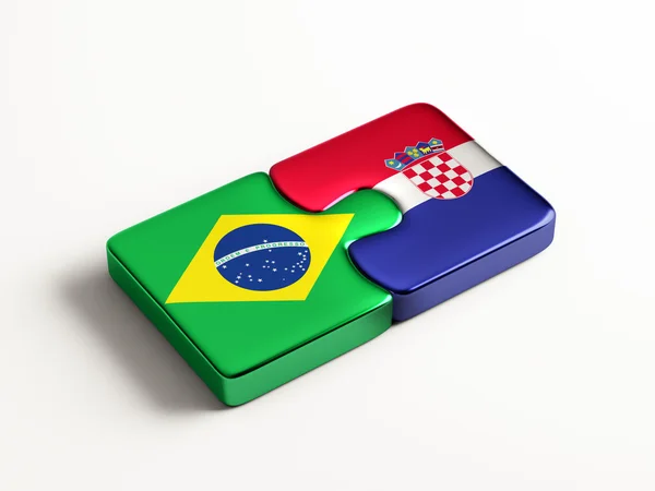 Brazil Croatia Puzzle Concept — Stock Photo, Image